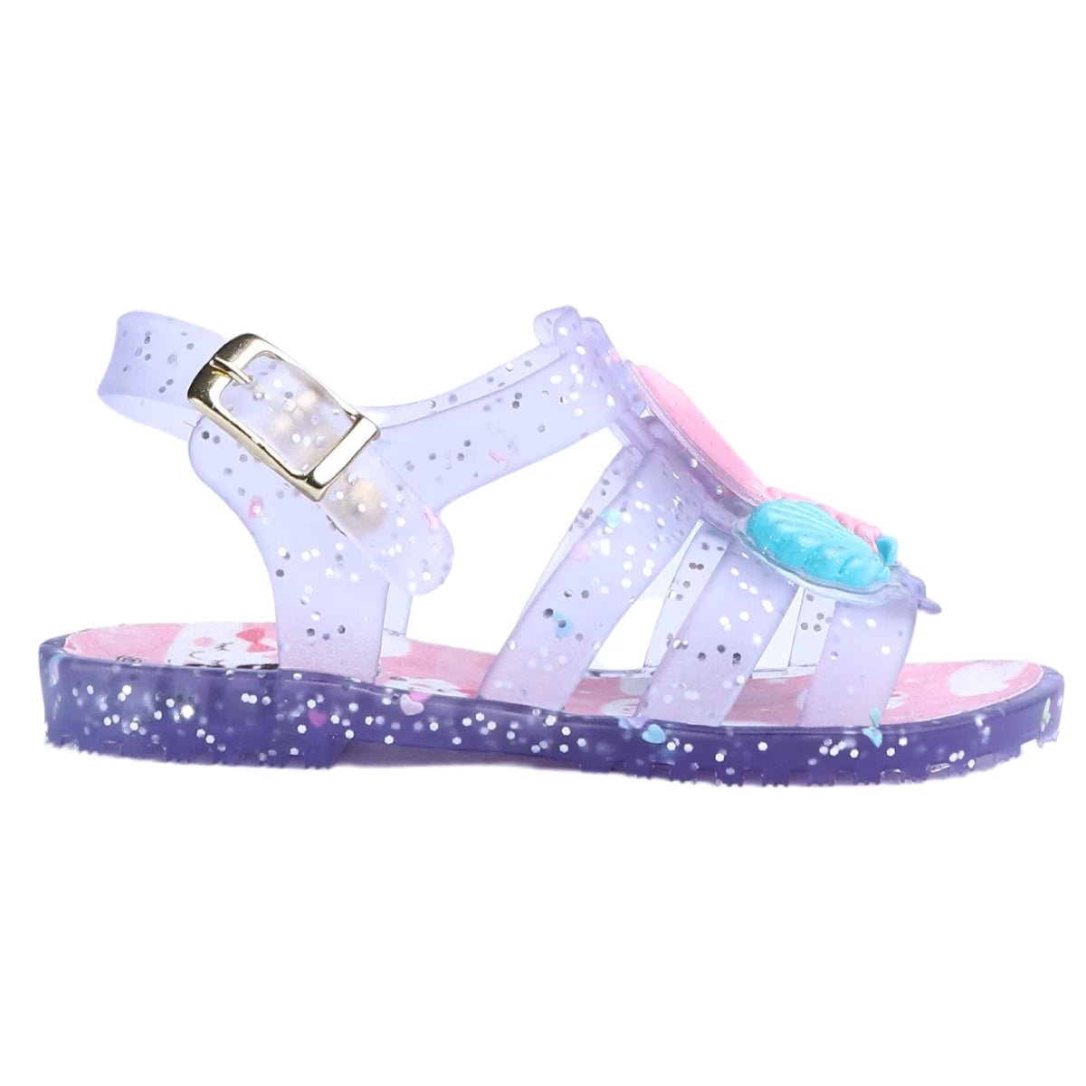 Sandália infantil glitter calda sereia
